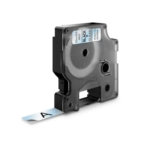 Dymo taśma do drukarek etykiet, D1 45010 czarny/przezroczysty 7m/12mm